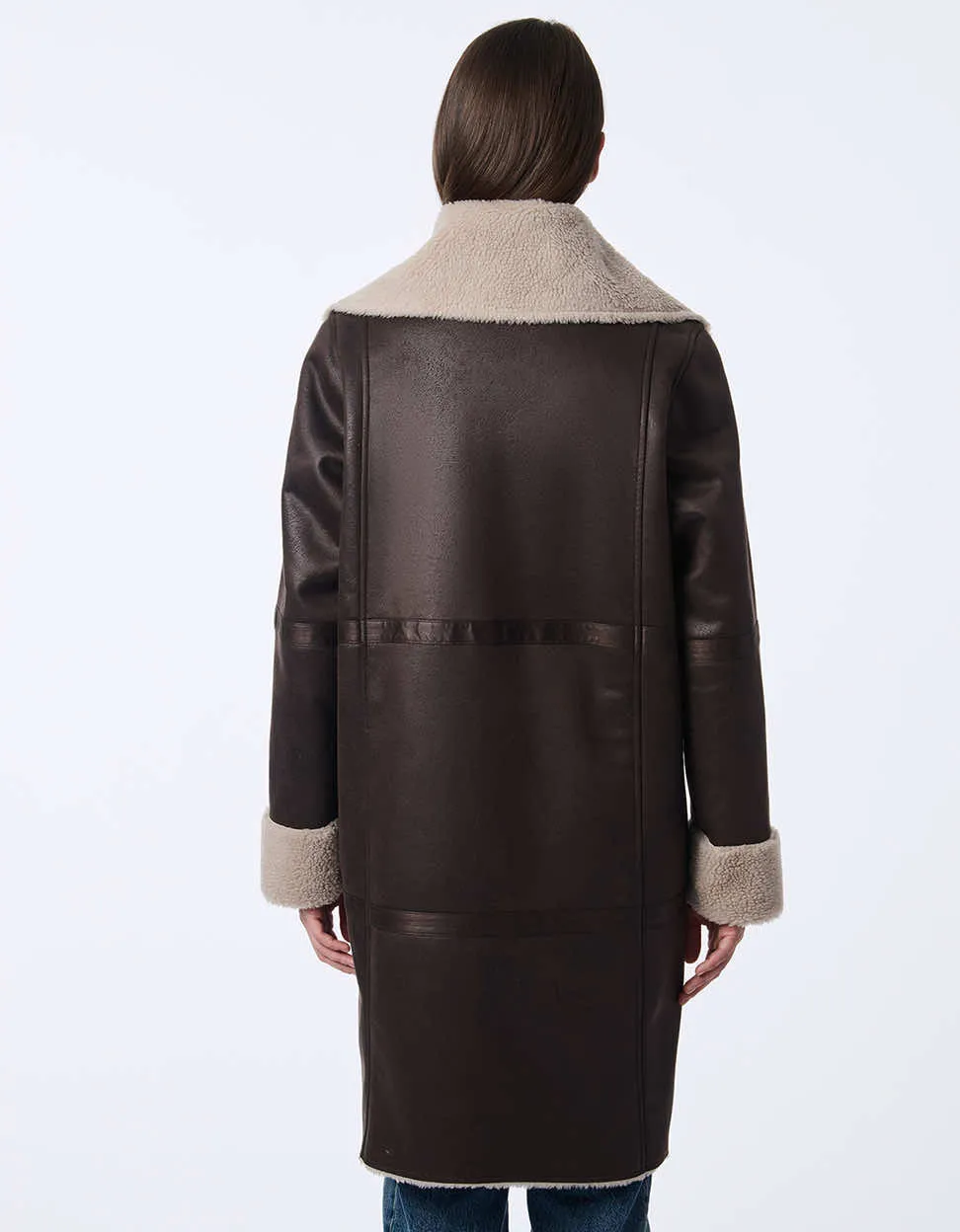 Alpine Whisper Teddy and Faux Leather Reversible Coat