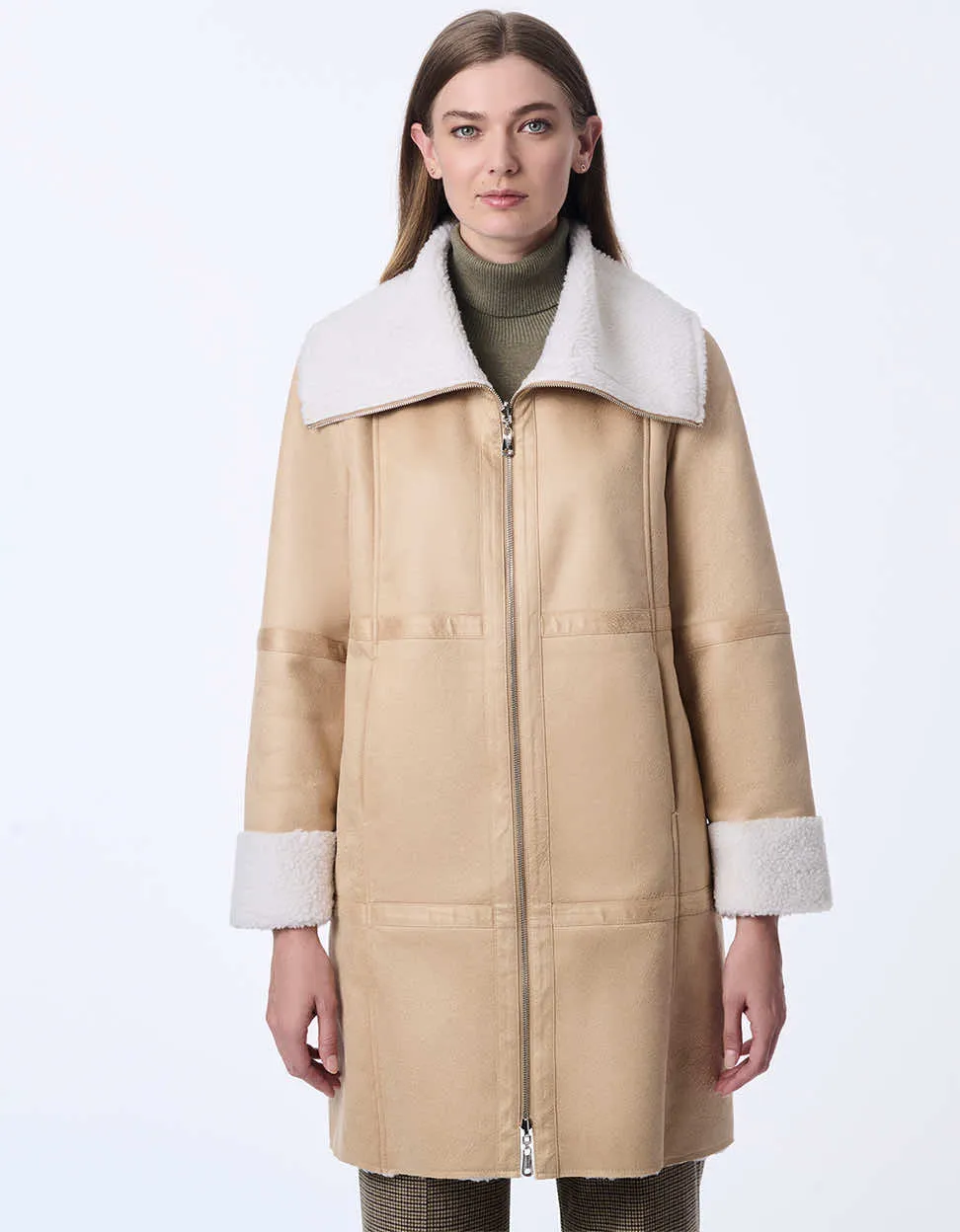 Alpine Whisper Teddy and Faux Leather Reversible Coat