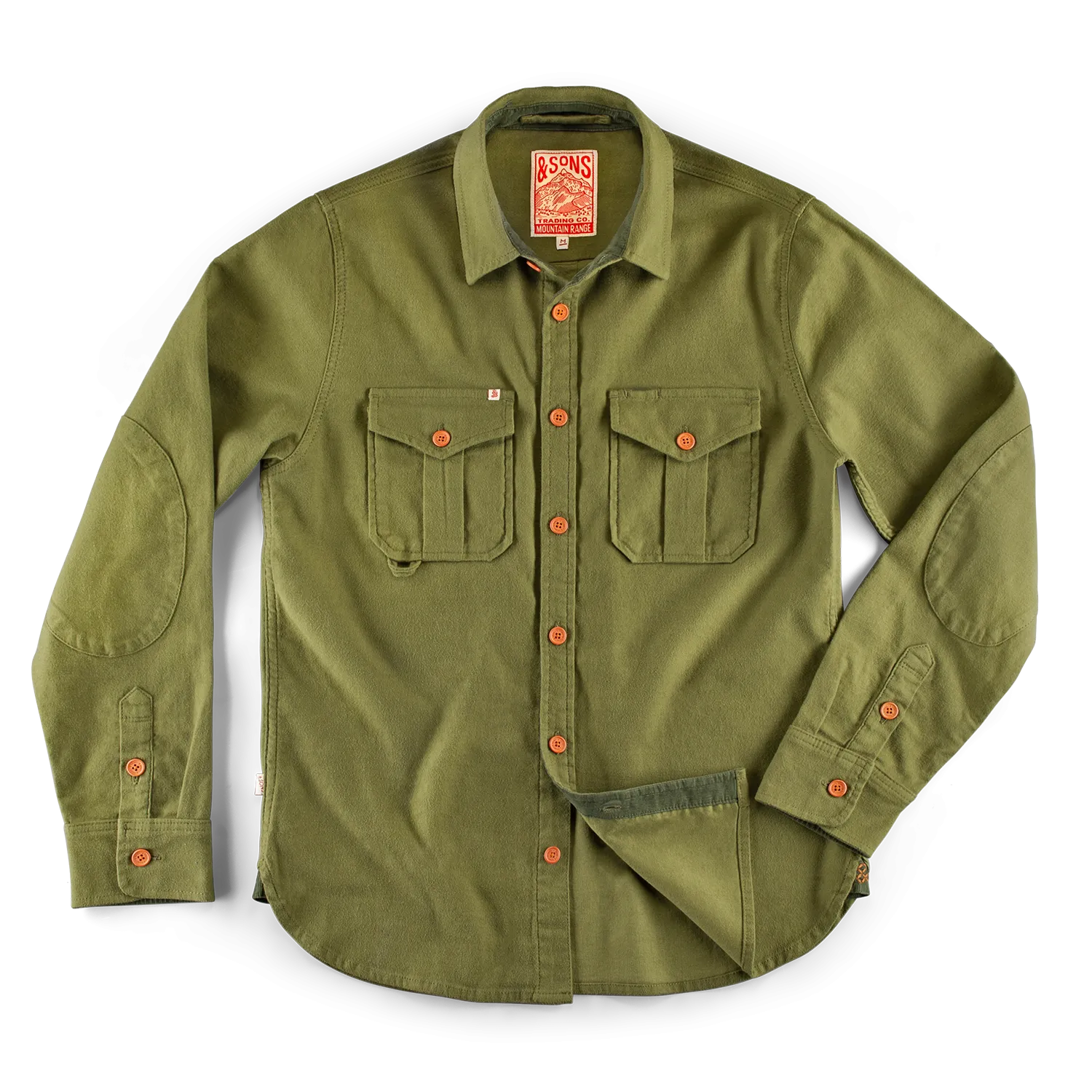 &SONS Lichen Moleskin Shirt Army Green