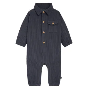 Baby Boys Navy Corduroy Romper