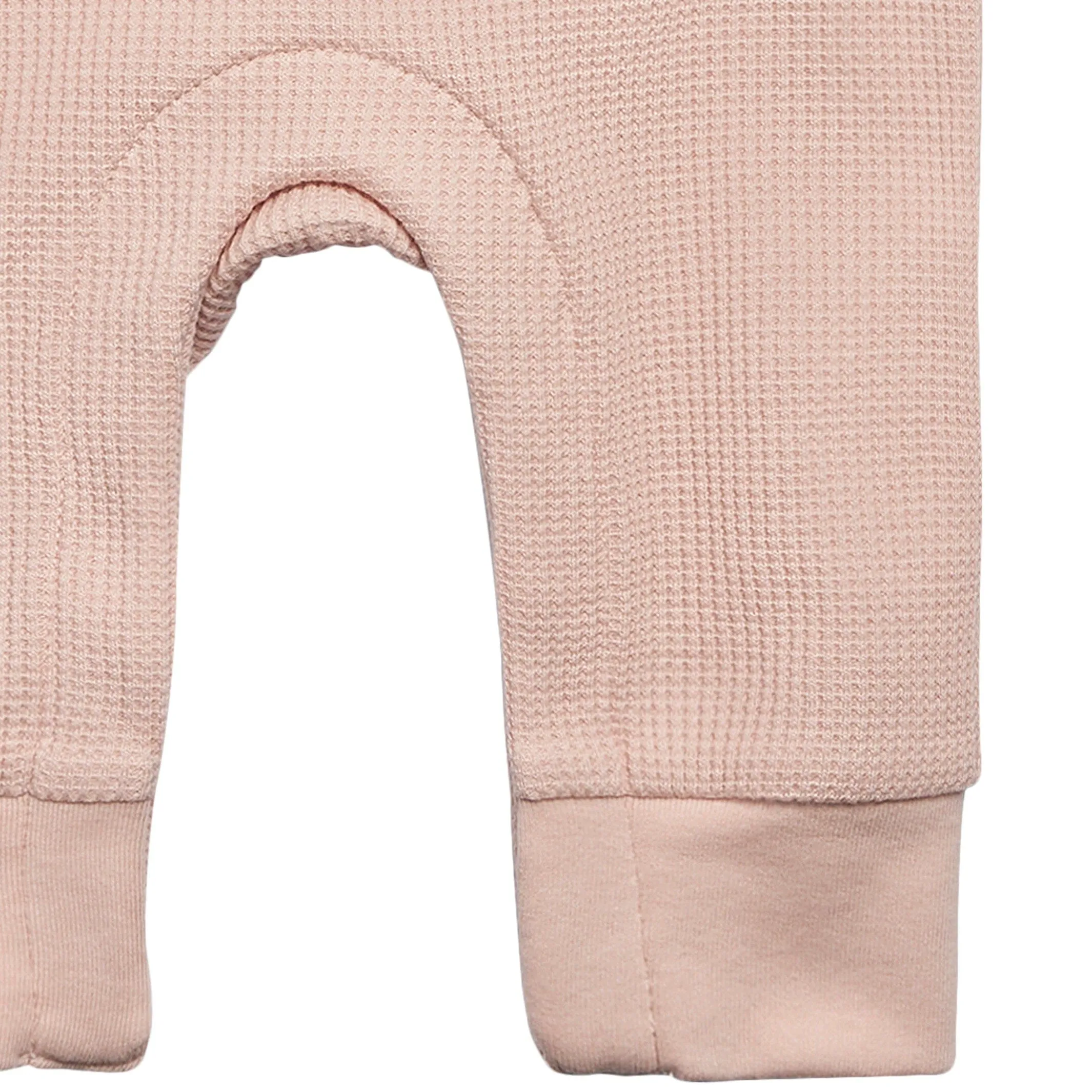 Baby Girls Pink Kangaroo Pocket Waffle Romper