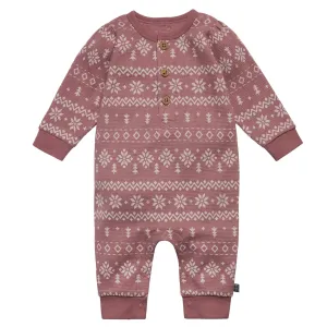 Baby Girls Rose Fair Isle Waffle Romper