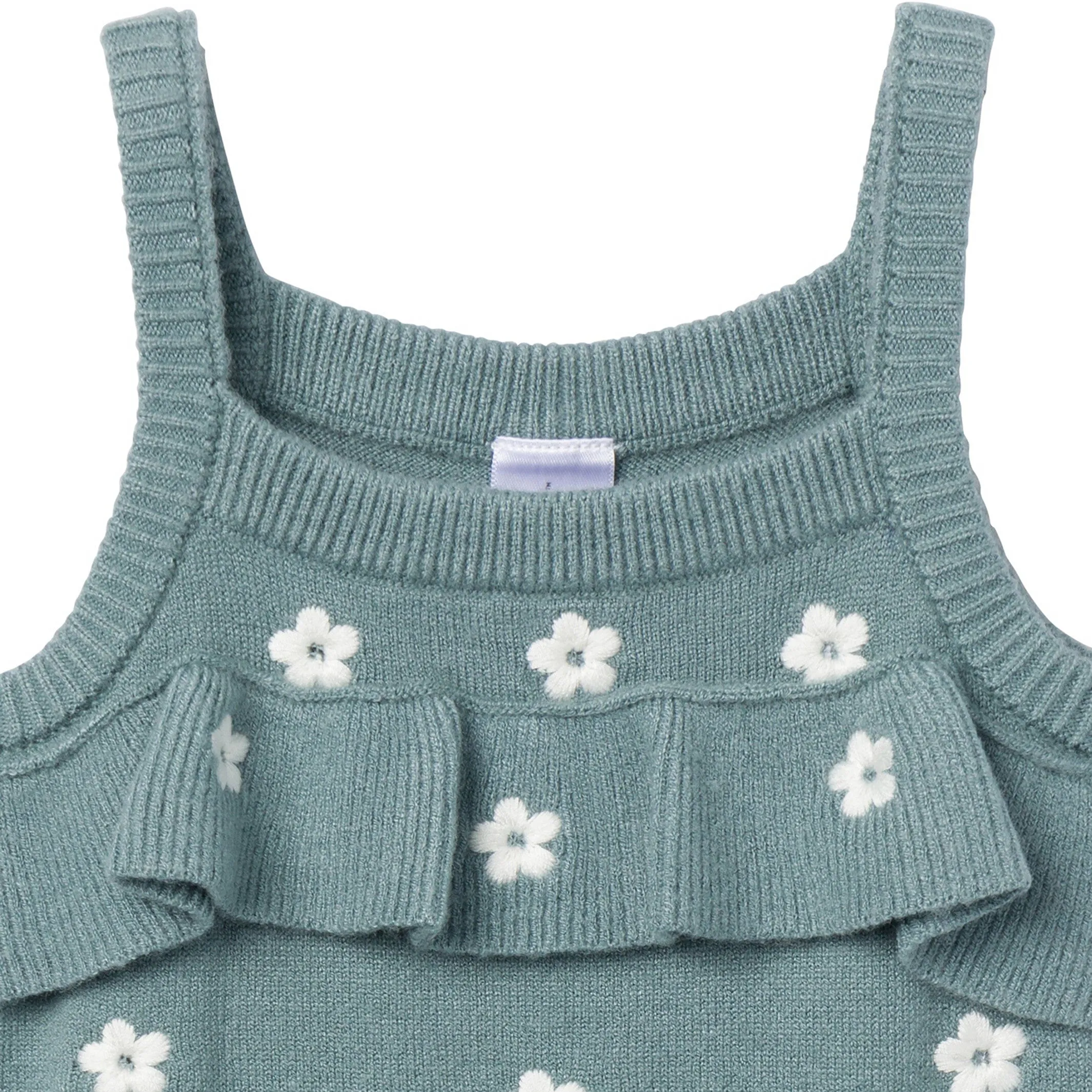 Baby Girls Teal Floral Jersey Sunsuit Romper