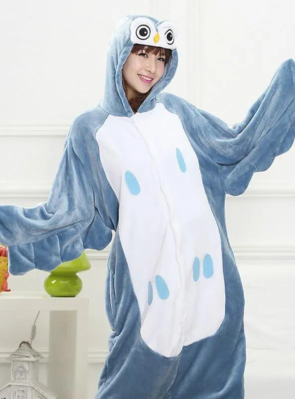 BLUE OWL COSTUME PAJAMAS SLEEPWEAR ONESIE