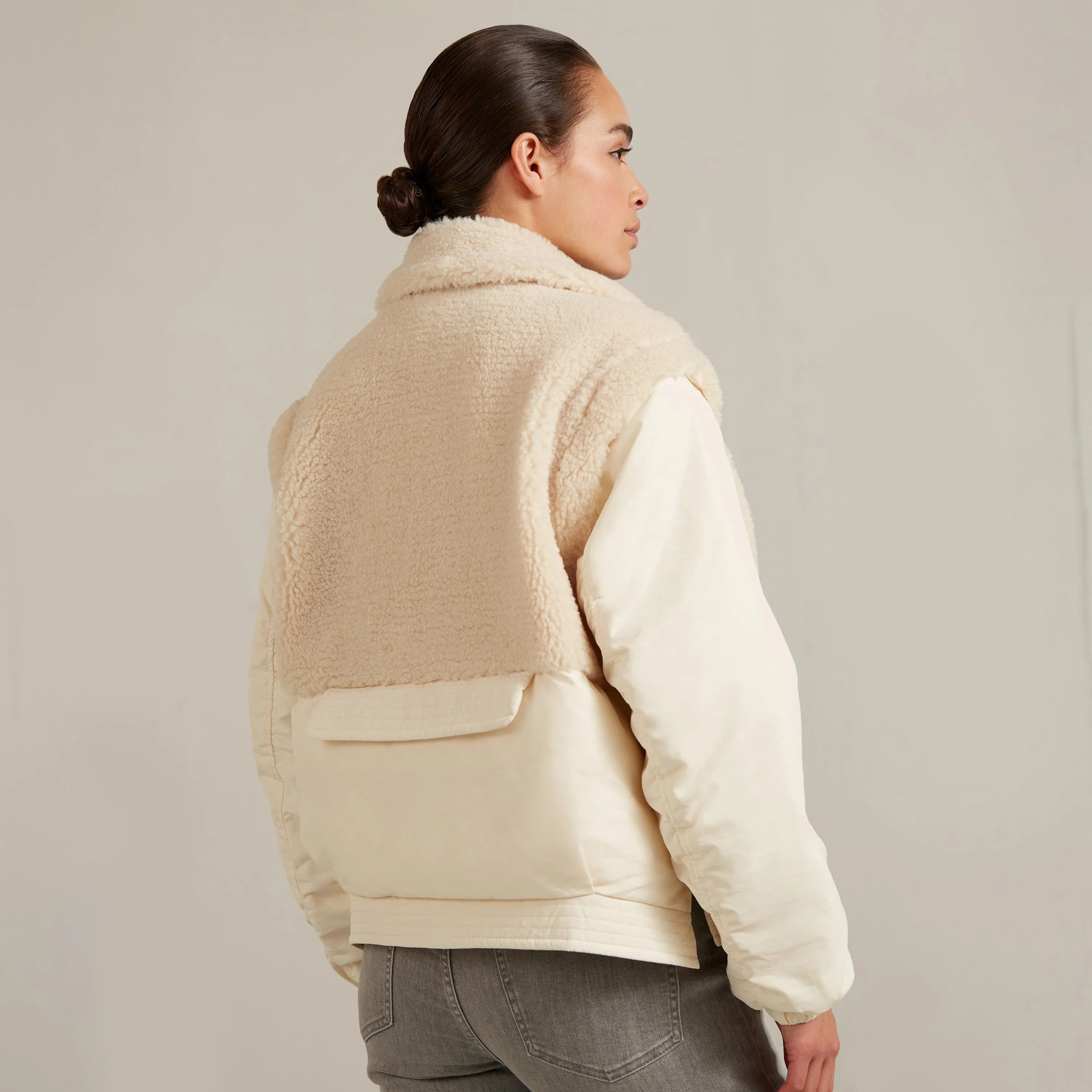 Bomber Jacket with Teddy Detail