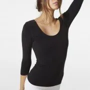 Boody Organic Bamboo Scoop Neck Top Black Small 1 Pack