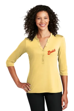 Buick SCRIPT Ladies Henley Shirt