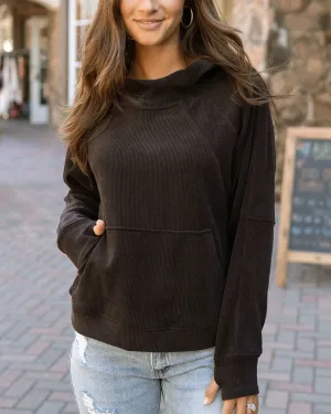 Corded Pullover Hoodie in Java by Grace & Lace (Ships in 1-2 Weeks)