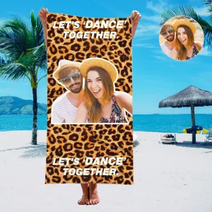 Custom Photo Beach Towel  Leopard Print