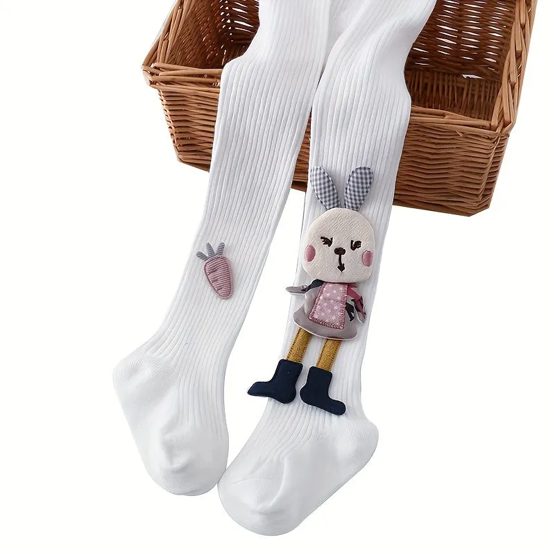 Cute 3D Rabbit Footed Pantyhose Comfy Girls Leggings for Winter