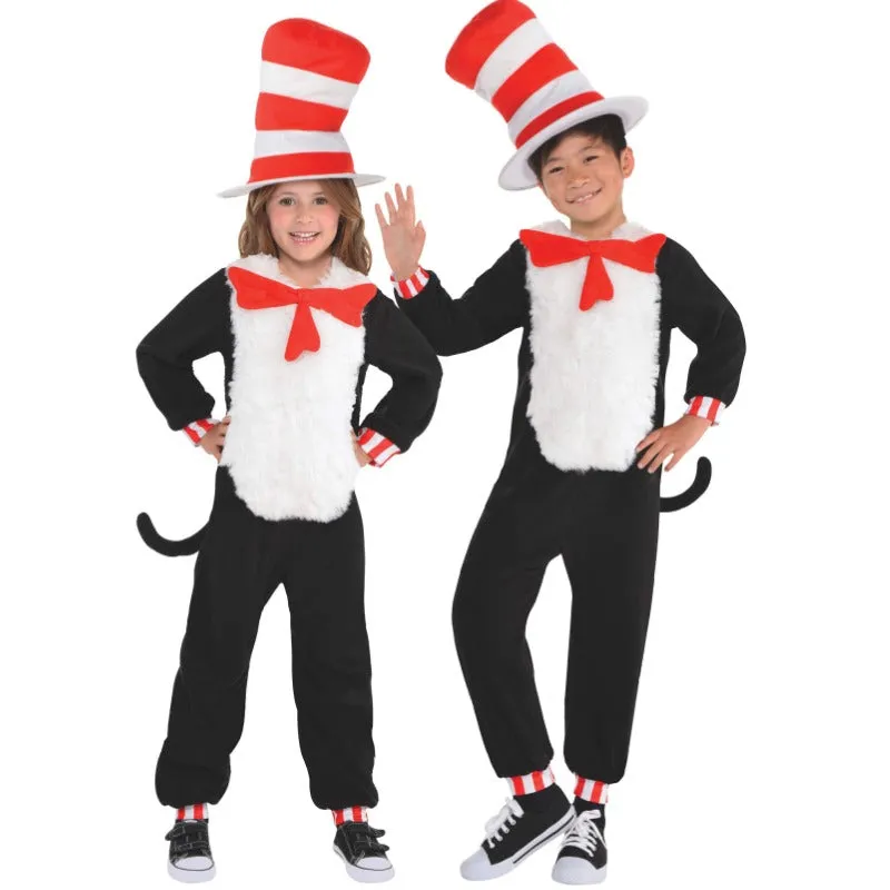 Dr Seuss Cat in the Hat Kids Jumpsuit Costume