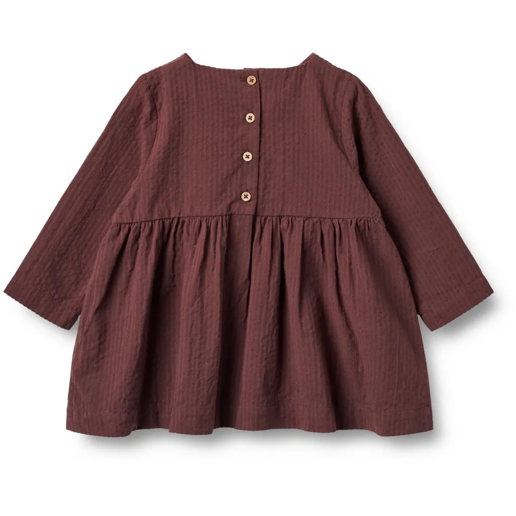 Dress Gunvor Embroidery | Baby - aubergine