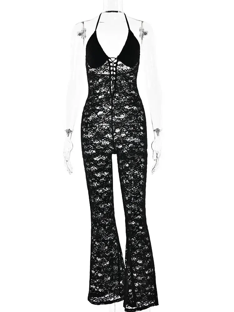 Emma Lace See Through Jumpsuit