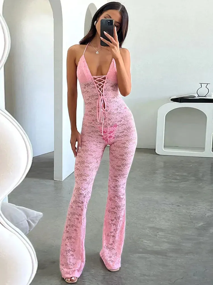 Emma Lace See Through Jumpsuit