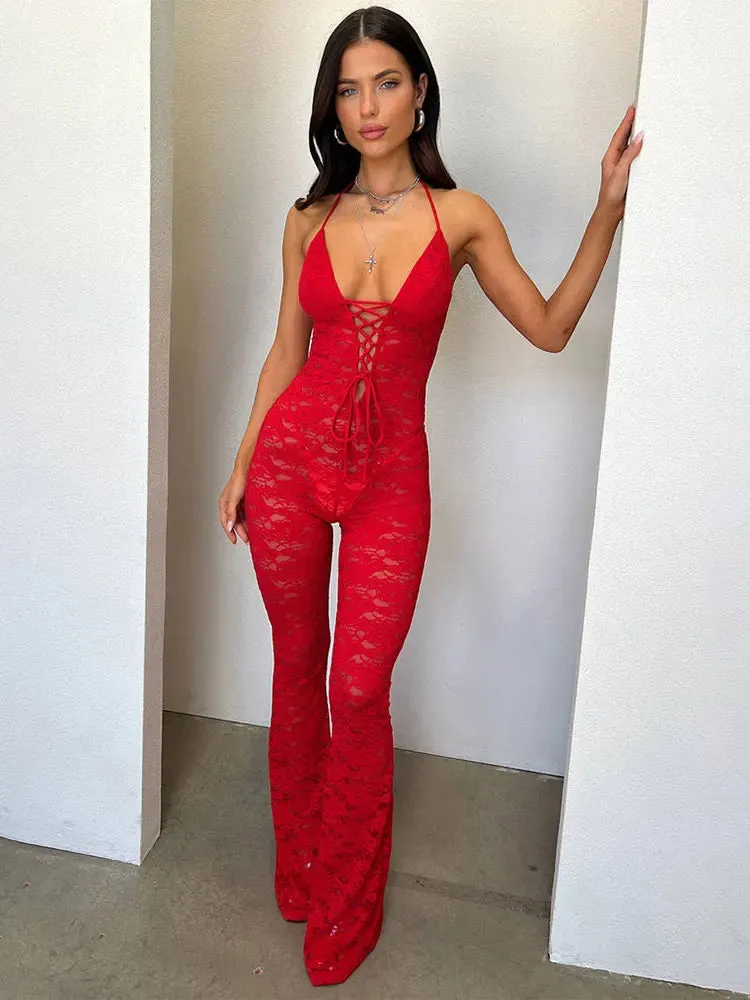 Emma Lace See Through Jumpsuit