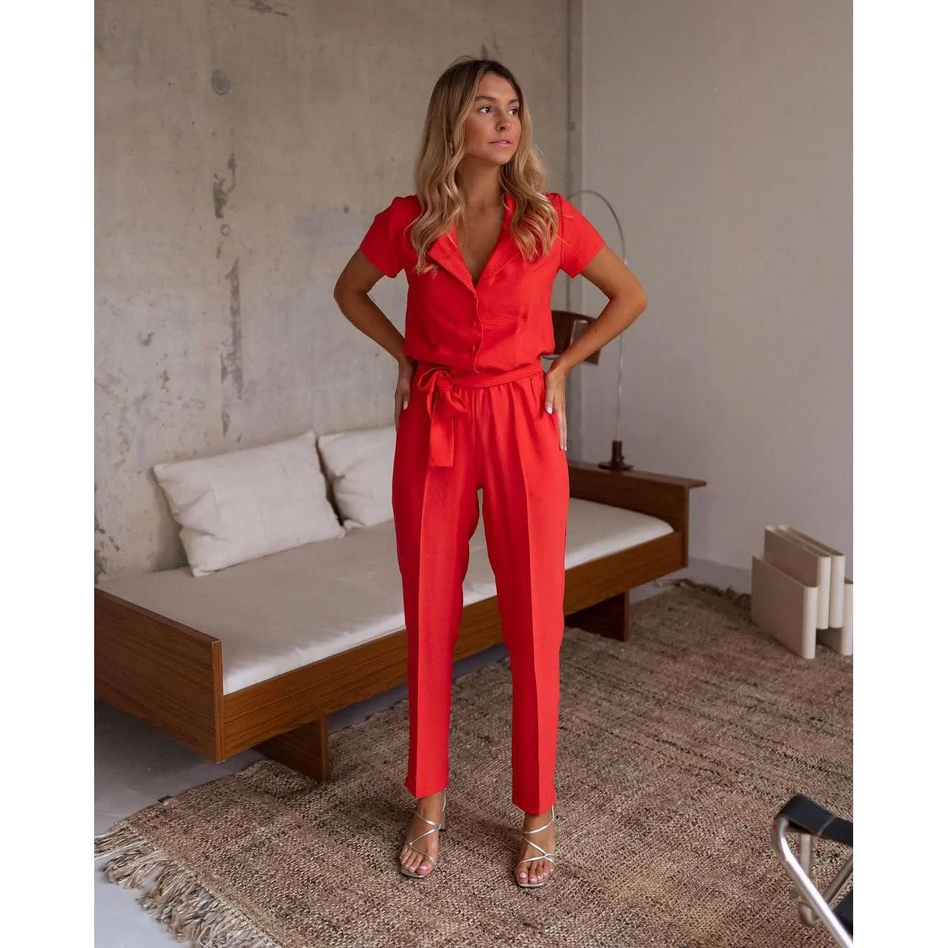 Female Loose Lace-up Casual Jumpsuit