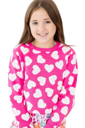 Hot Pink Hearts Sweater