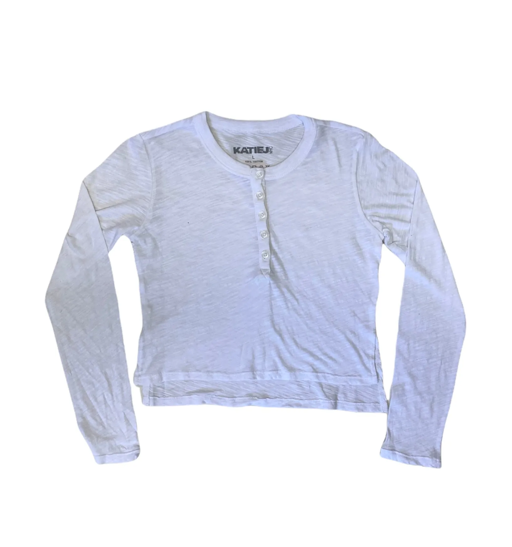 JUNIOR FEARLESS CROP LONG SLEEVE HENLEY- FINAL SALE