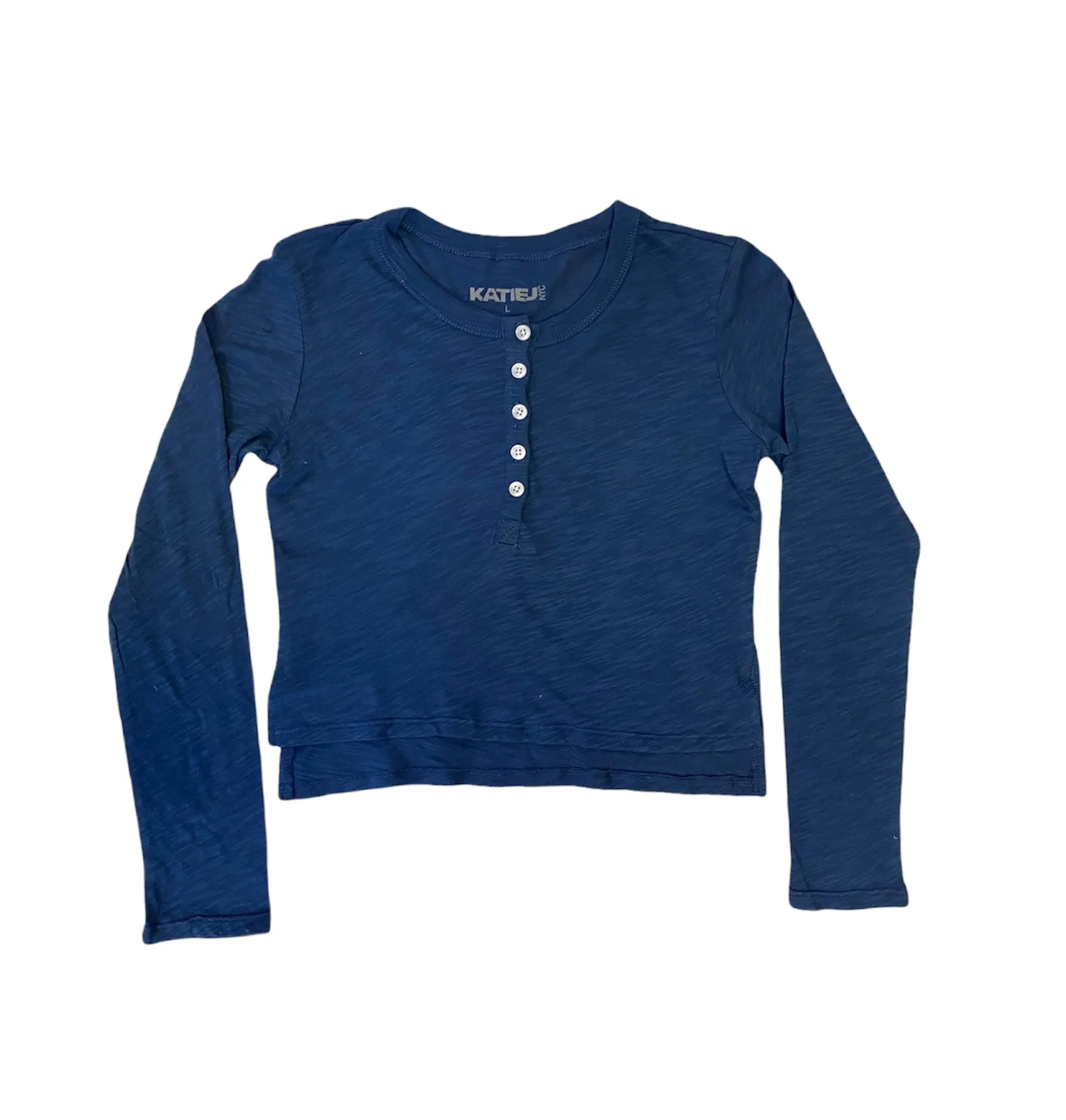 JUNIOR FEARLESS CROP LONG SLEEVE HENLEY- FINAL SALE