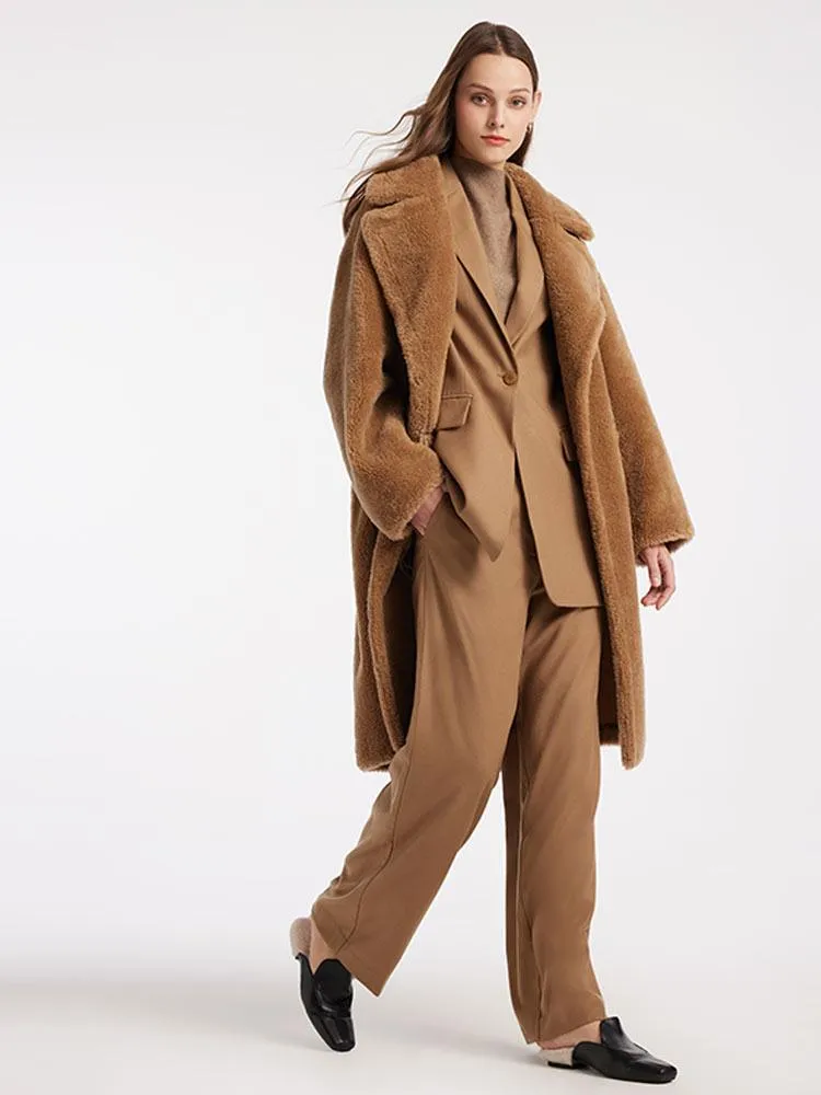 Lamb Wool Oversized Teddy Overcoat