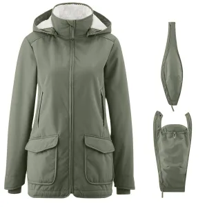 Mamalila Cosy Allrounder Softshell Maternity and Babywearing Jacket - Agave