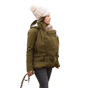 Mamalila Cosy Allrounder Softshell Maternity and Babywearing Jacket - Khaki