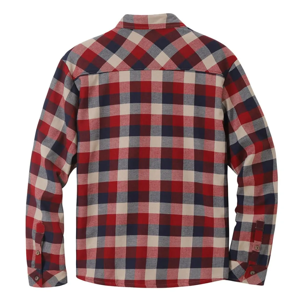 Men Plaid Print Lapel Collar Thermal Lined Shirt Jacket