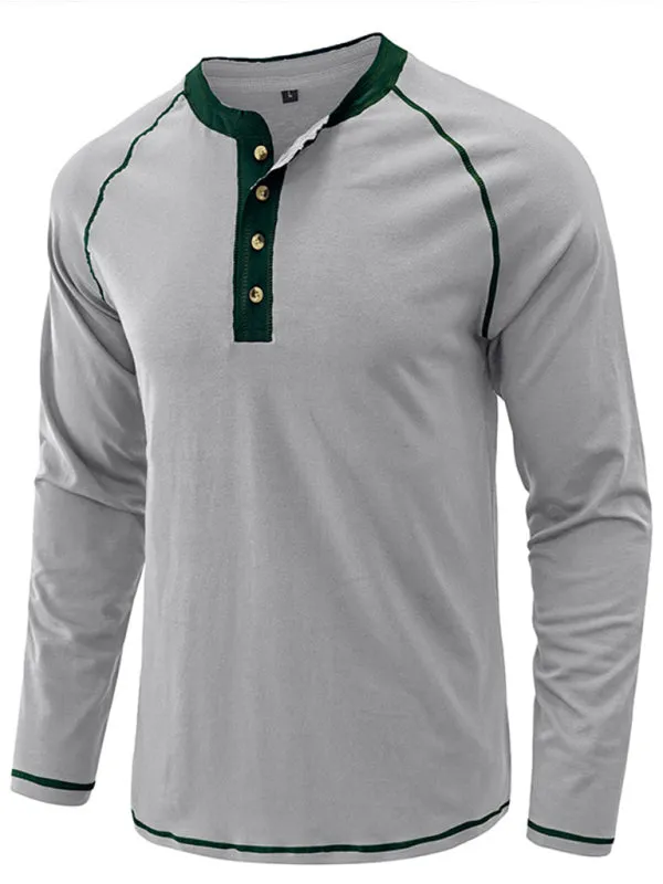 Men's Thermal Henley Trim T Shirt