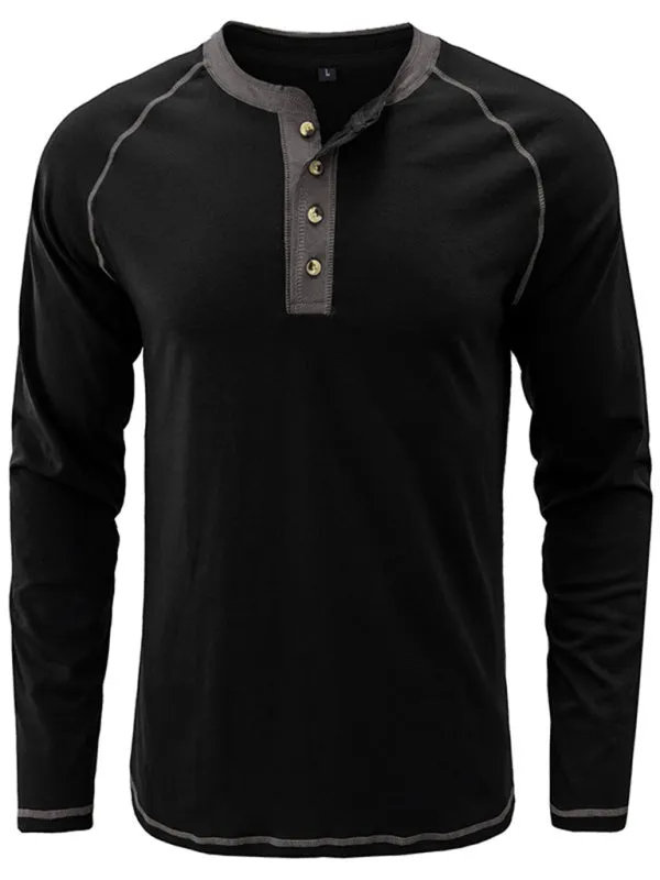 Men's Thermal Henley Trim T Shirt