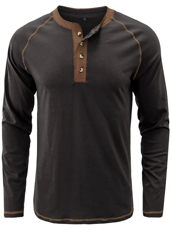 Men's Thermal Henley Trim T Shirt