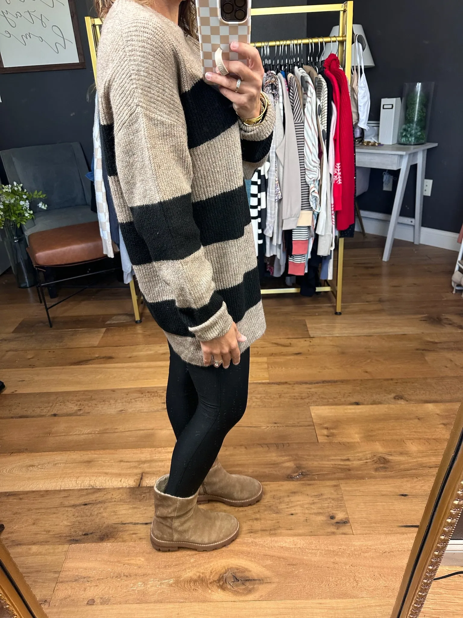 Never Wrong Striped Sweater - Mocha