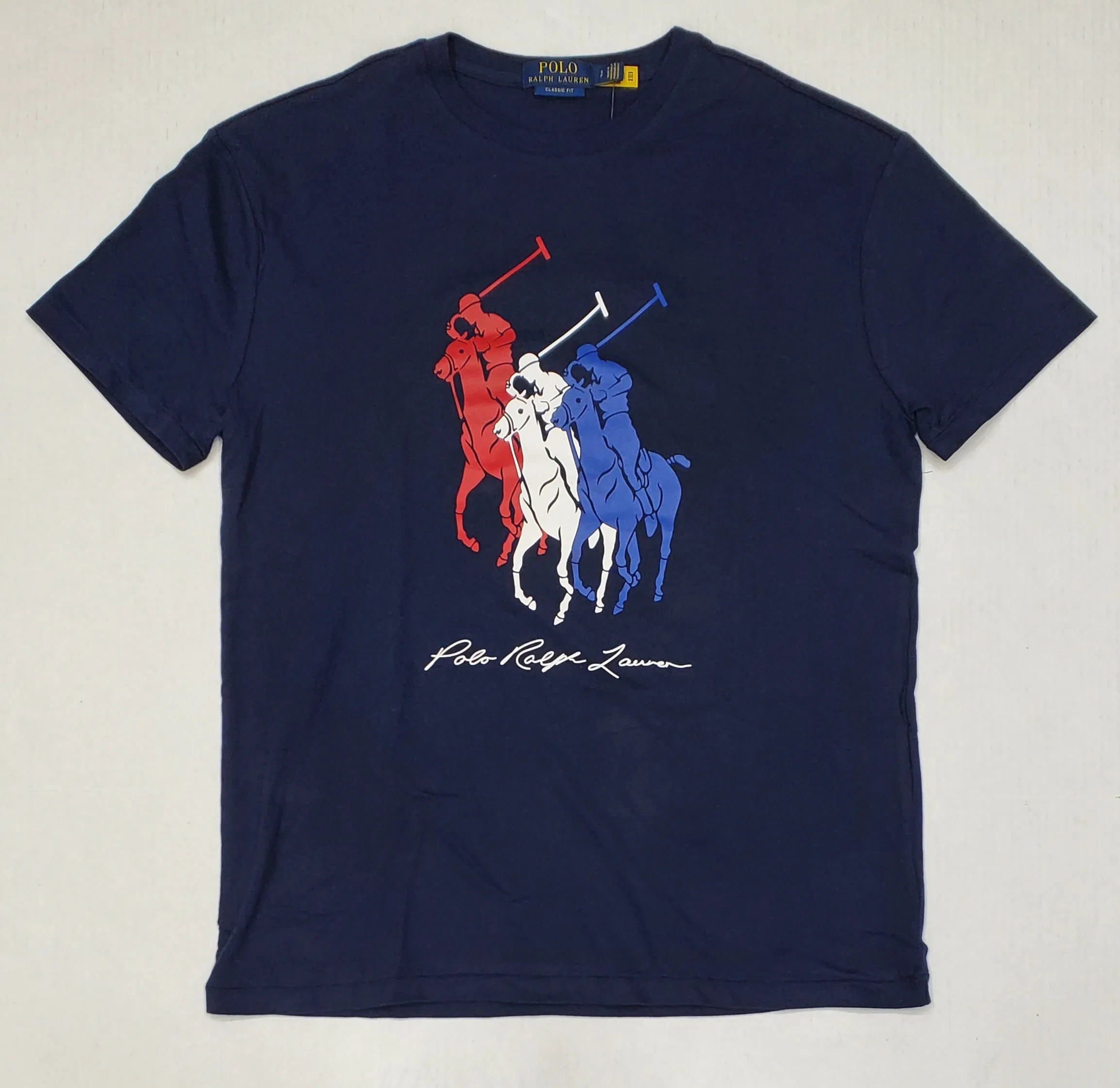 Nwt Polo Ralph Lauren Navy Triple Pony Classic Fit Tee