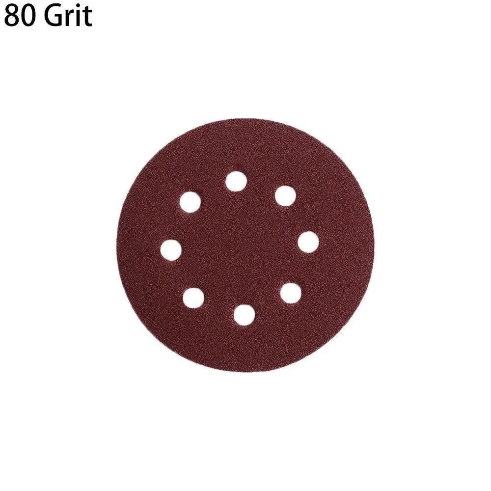 P-80 5 inch 8 Hole Sanding Discs Grind Paper Sanding Disc~2350