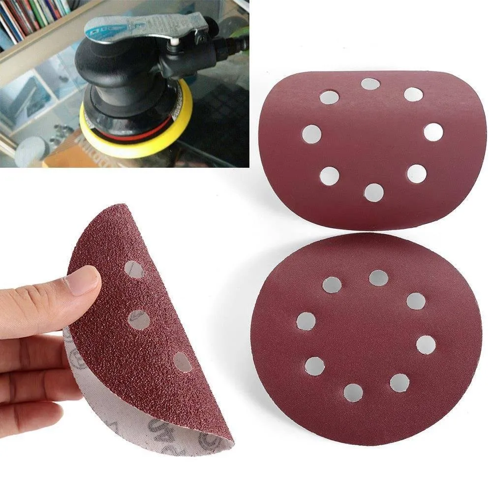 P-80 5 inch 8 Hole Sanding Discs Grind Paper Sanding Disc~2350