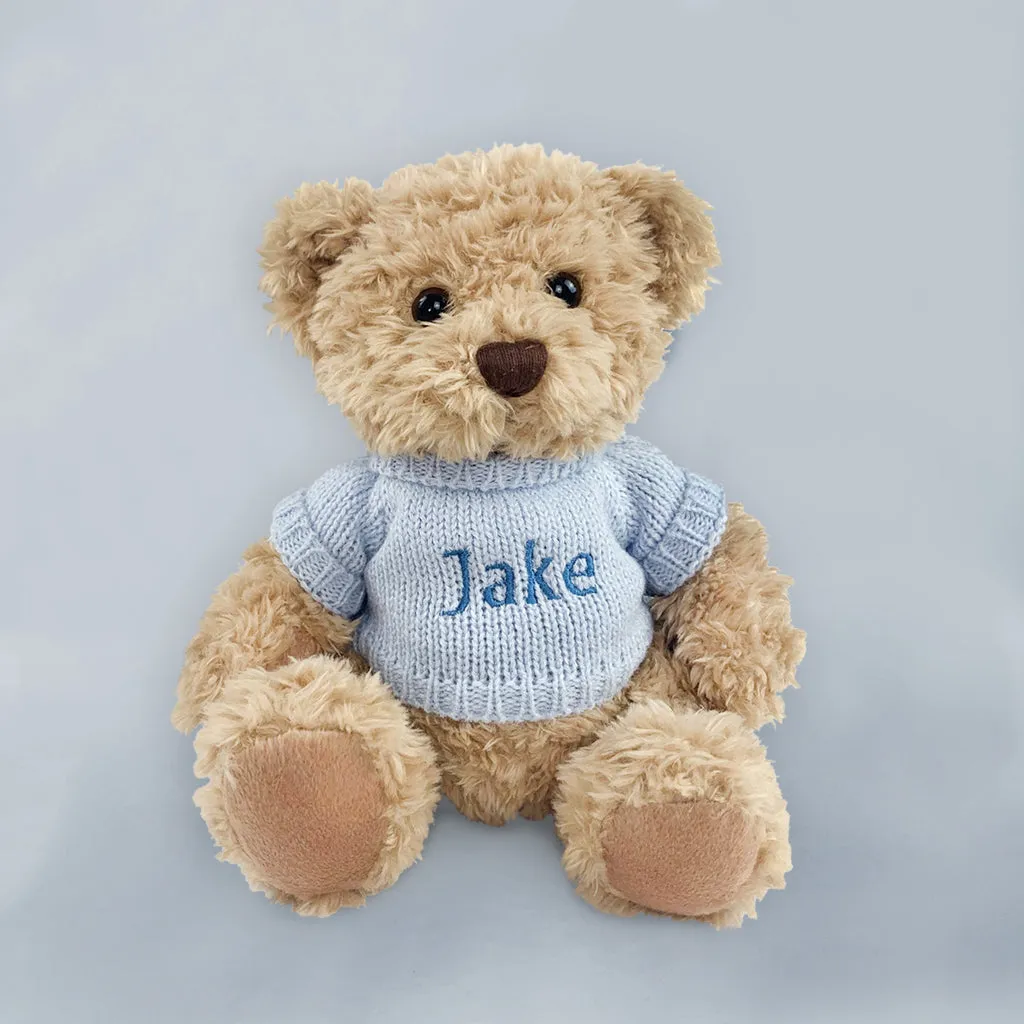 Personalised Bertie Bear, Blue