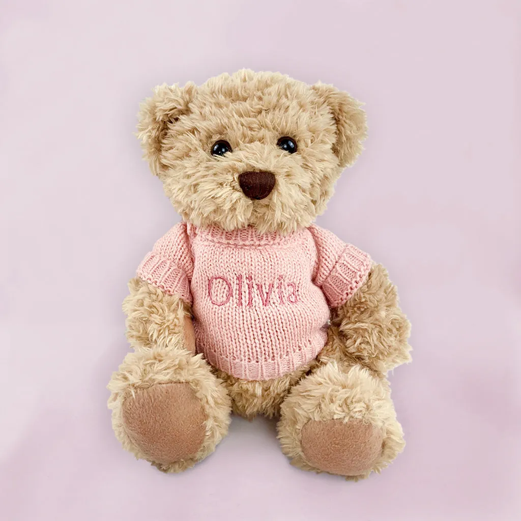 Personalised Bertie Bear, Pink