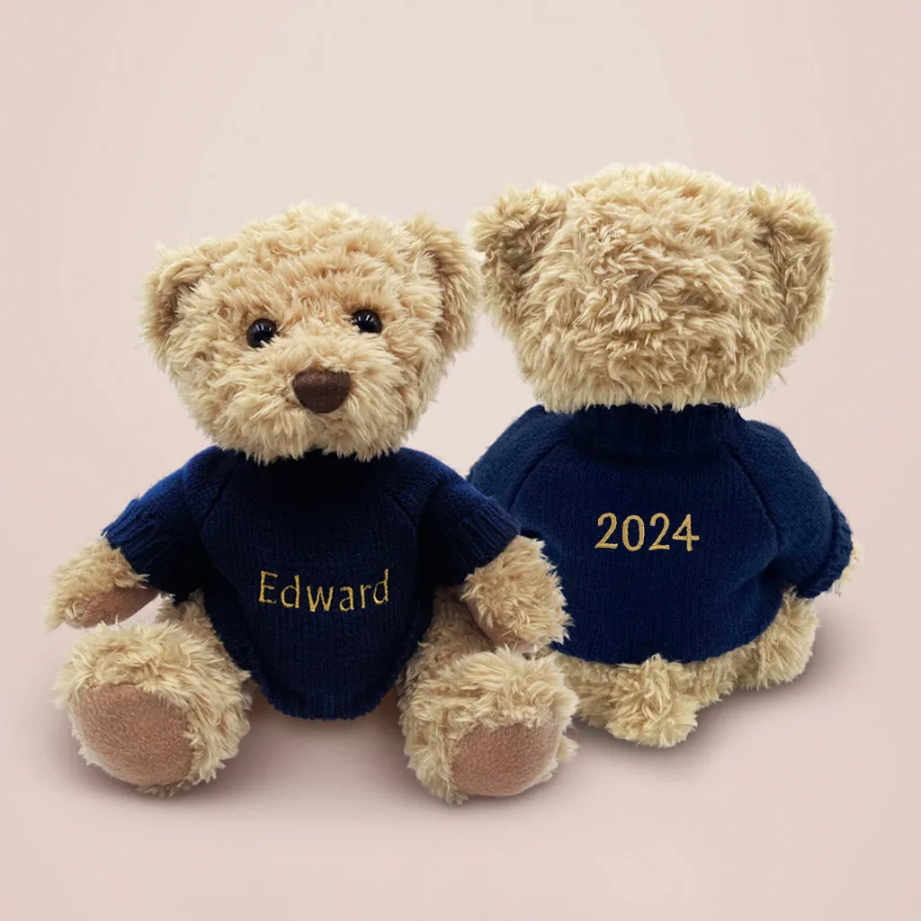 Personalised Bertie Year Bear Navy