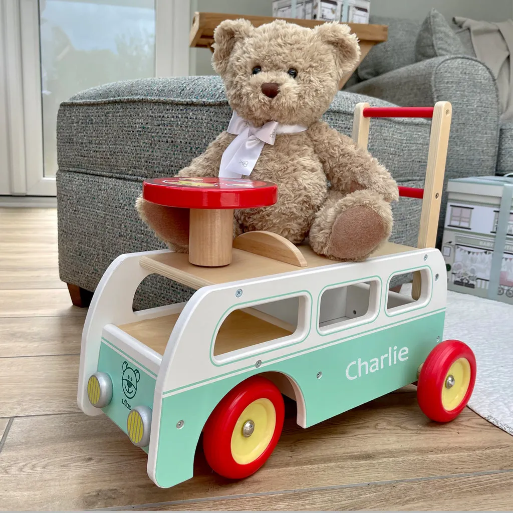 Personalised Wooden Camper Van & Bernard Bear