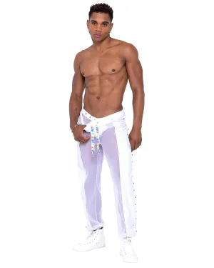 Roma Mens Pride Vinyl Mesh & Mesh Joggers - Rave & Festival Wear