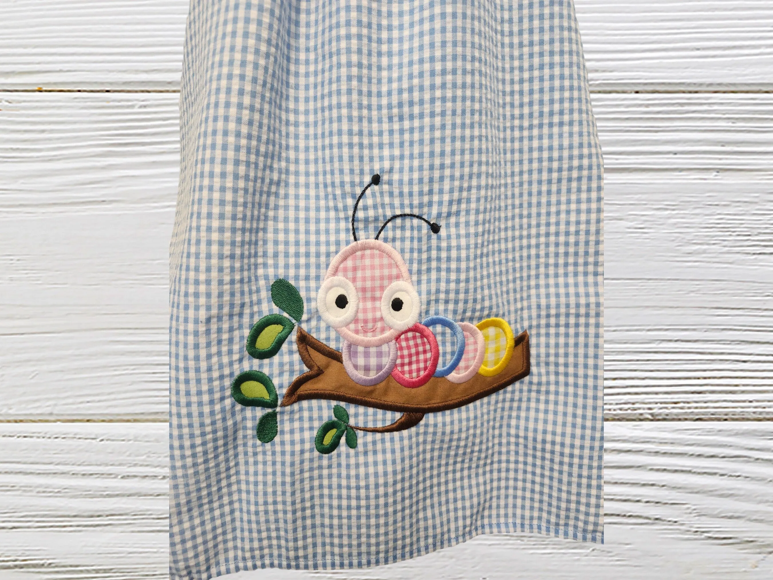 Seersucker dress for girls, personalized dress, Seersucker gingham birthday summer dress