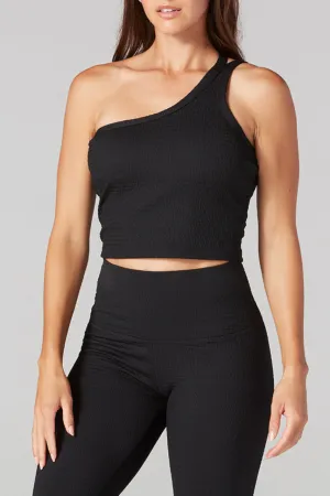 Seersucker One Shoulder Bra