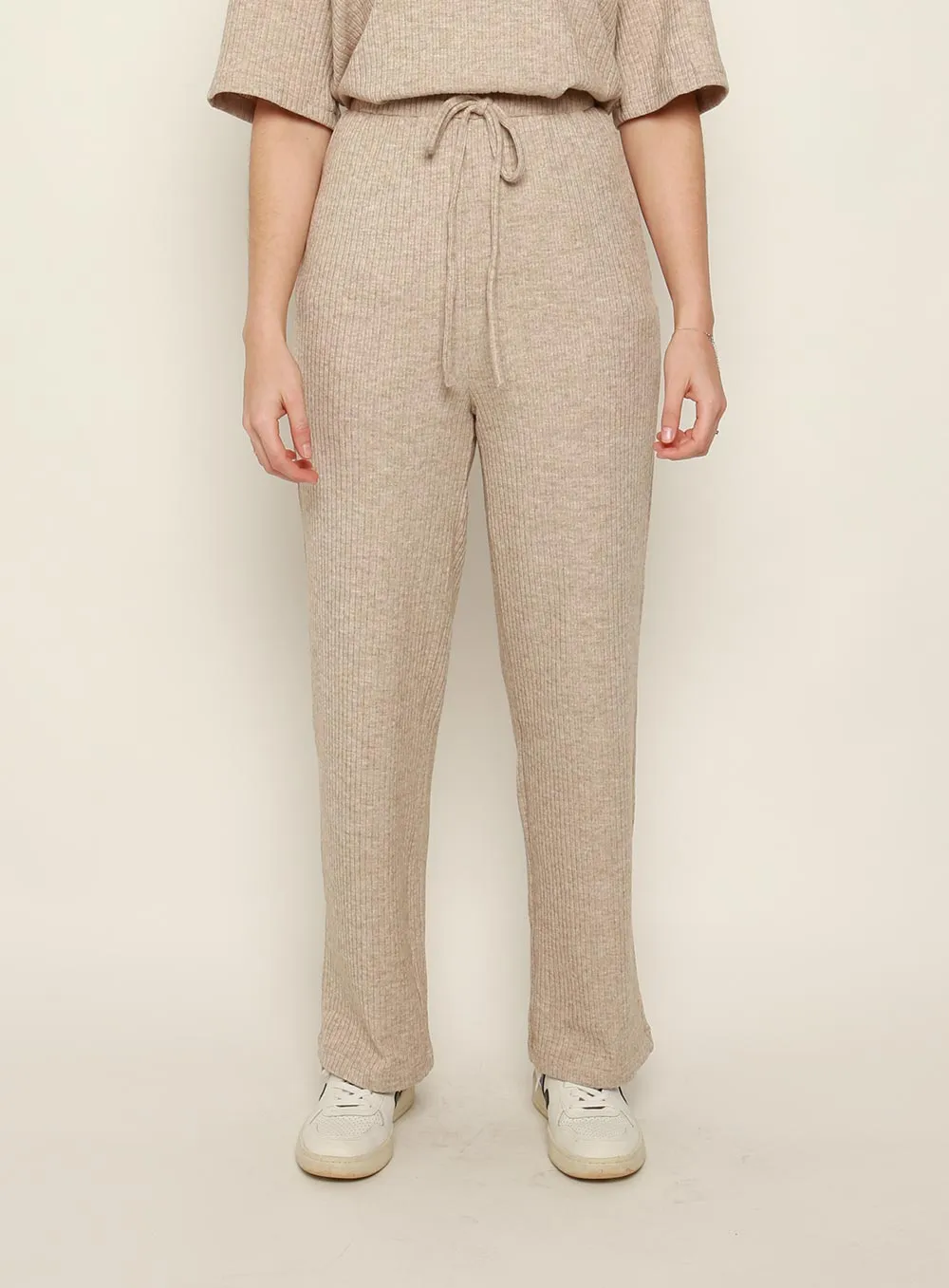 Selina Knit Pant Set-SAND