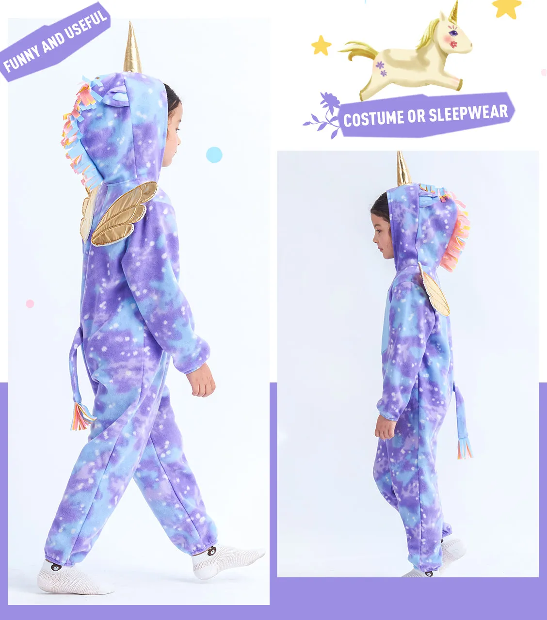 Unicorn Pajamas for Kids Animal Sleepwear Girls Flannel Romper