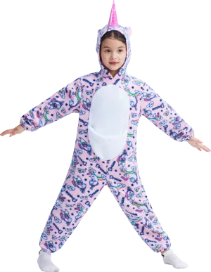 Unicorn Pajamas for Kids Animal Sleepwear Girls Flannel Romper