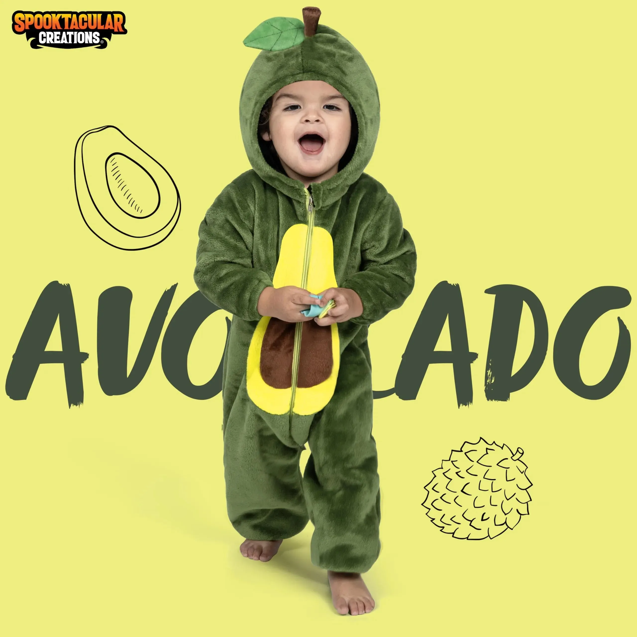 Unisex Baby Avocado Romper Green Fruit One-piece Pajama