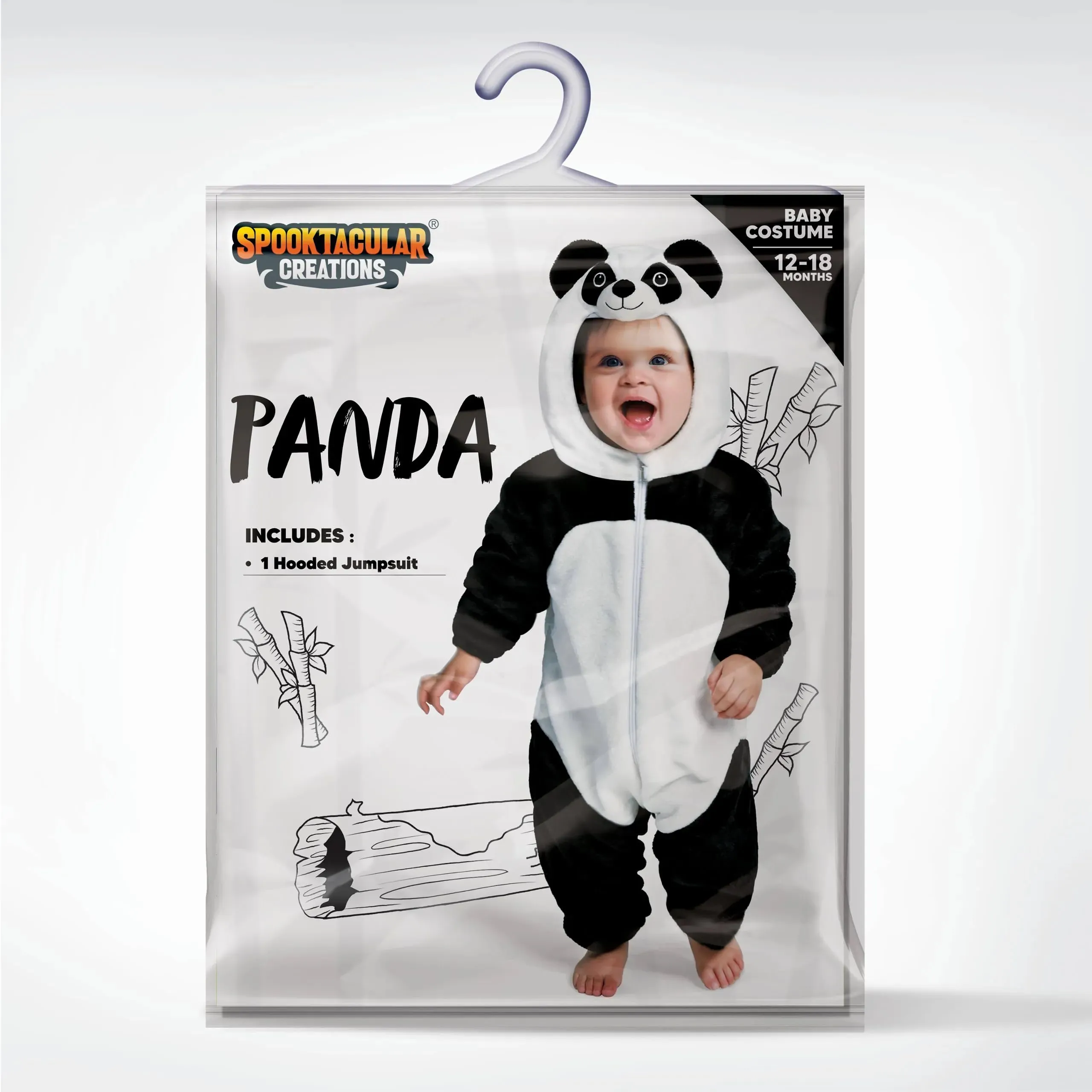 Unisex Baby Panda Outfit Animal Costume One-piece Pajama