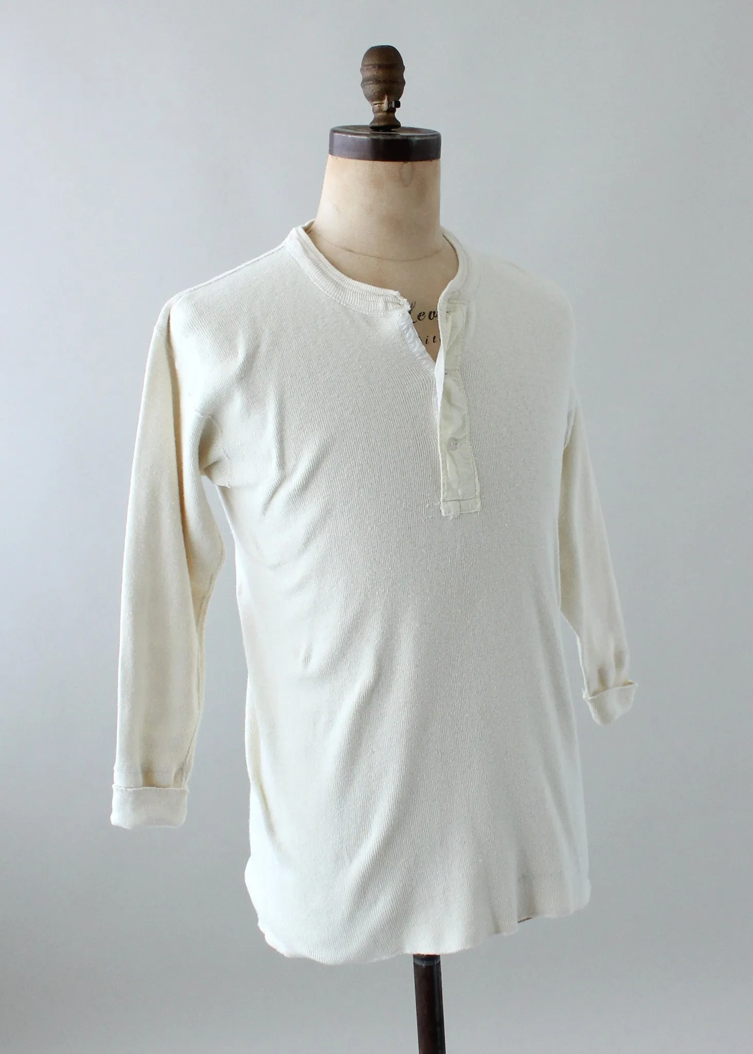 Vintage 1950s Hanes Thermal Henley Tshirt