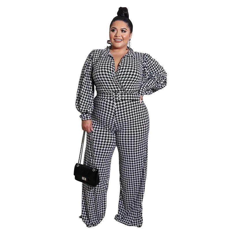 Women's Bubble Sleeve Printed Jumpsuit