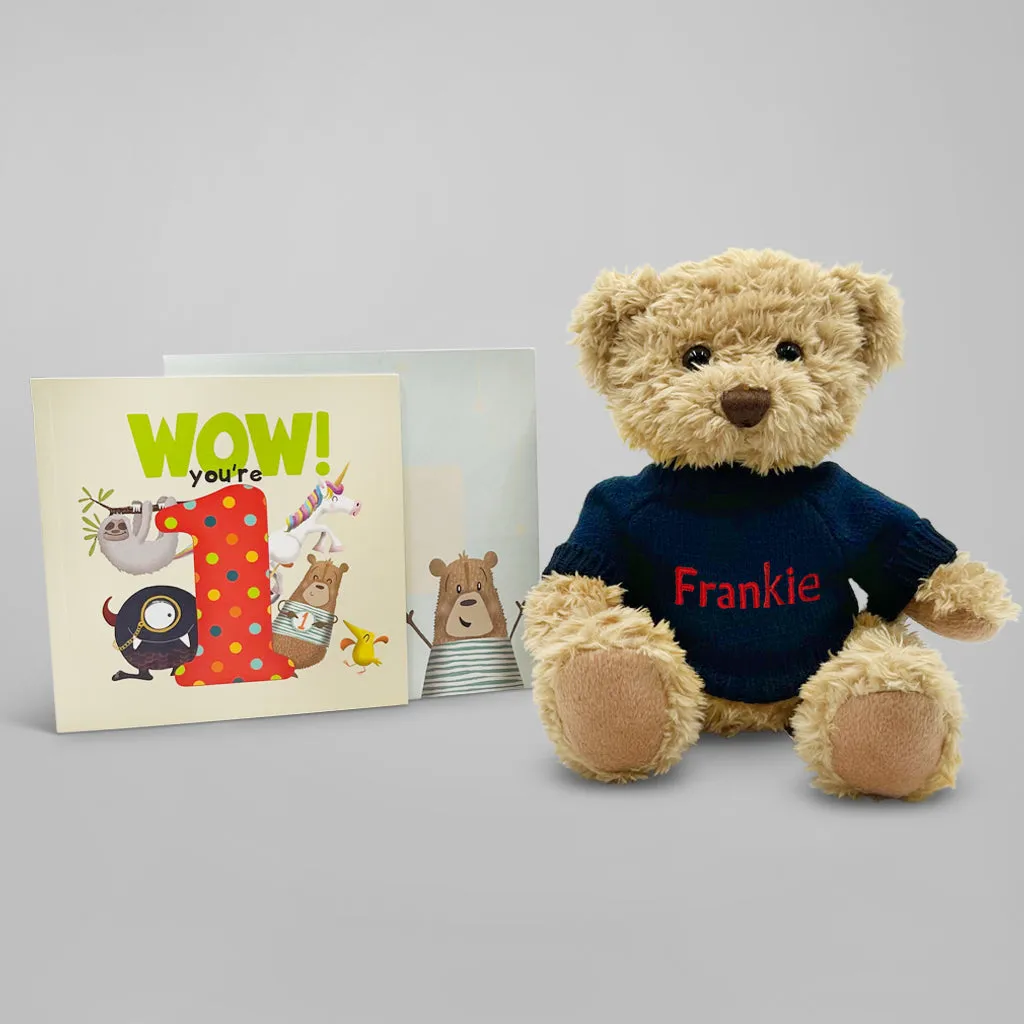 Wow You're 1! Bertie's Personalised First Birthday Balloon Gift Set